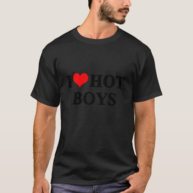 Jag älskar retro för heta killar t shirt (Framsida)