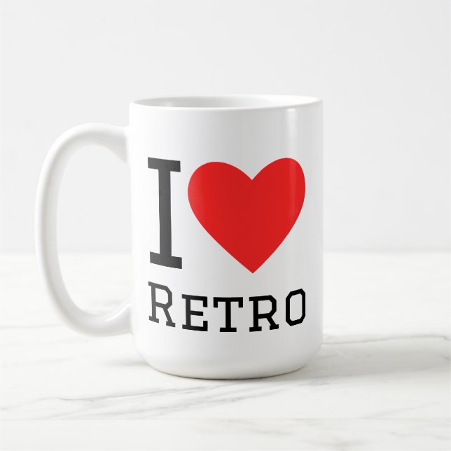 Jag älskar retro kaffemugg (Vänster)