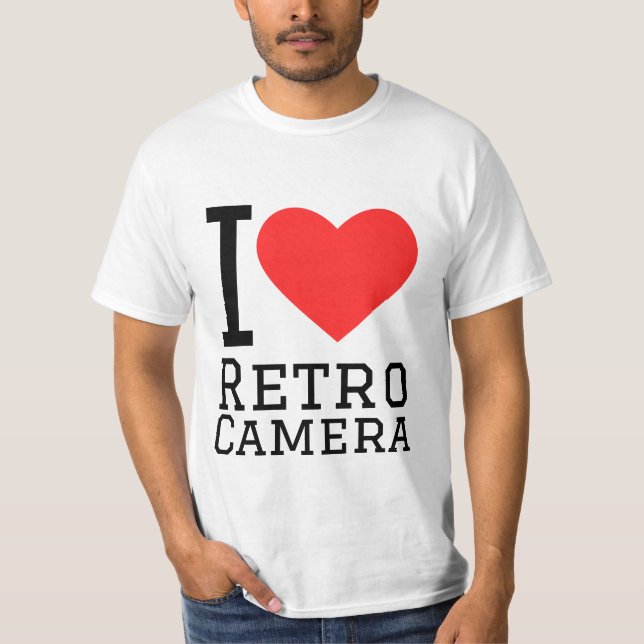 Jag älskar retro-kamera t shirt (Framsida)
