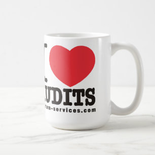 Jag älskar reviderar kaffemugg