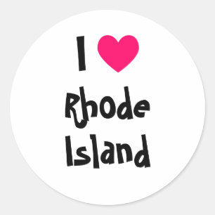 Jag älskar Rhode Island Runt Klistermärke