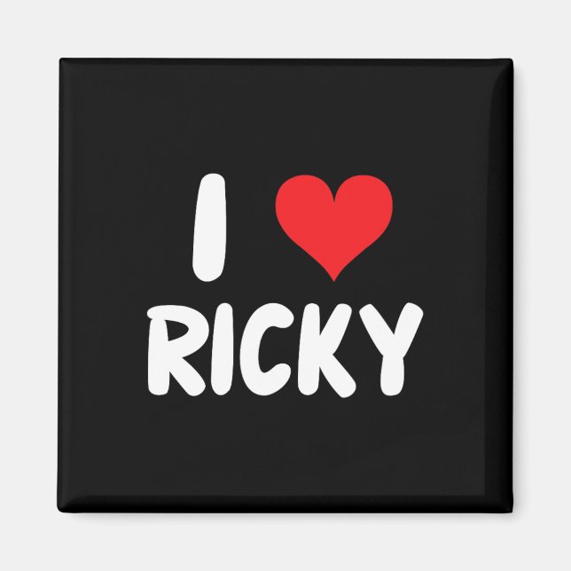 Jag älskar Ricky - Hjärta - Namn  Magnet (Framsidan)