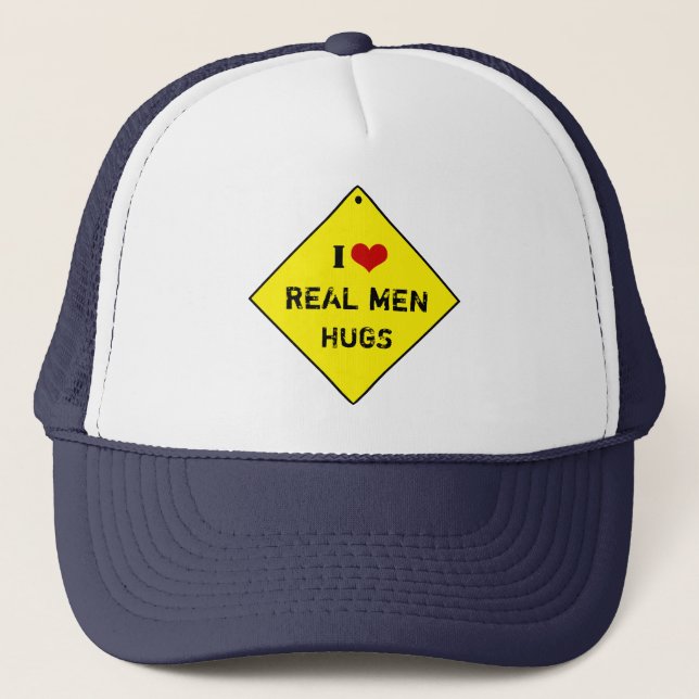 Jag älskar riktiga män omfamningar - Trucker Hatt Keps (Framsida)
