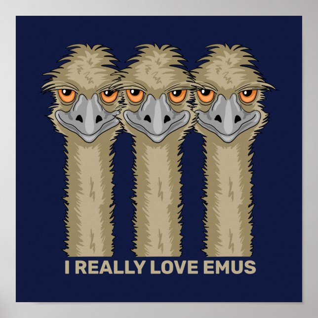 Jag älskar riktigt mycket emus poster (Framsidan)