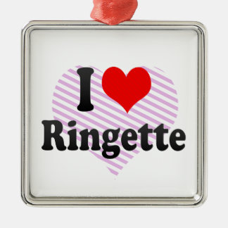 Jag älskar Ringette Julgransprydnad Metall