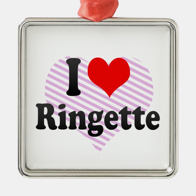 Jag älskar Ringette Julgransprydnad Metall (Framsidan)