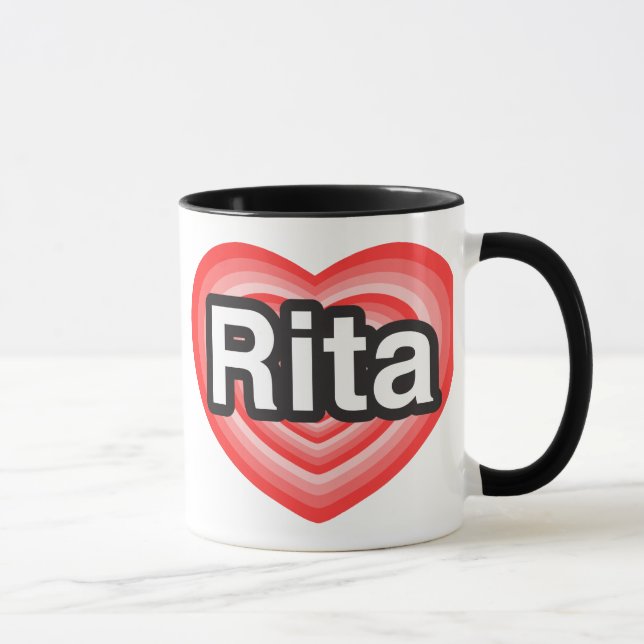Jag älskar Rita. Jag älskar dig Rita. Hjärta Mugg (Höger)