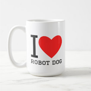 Jag älskar robot hund kaffemugg