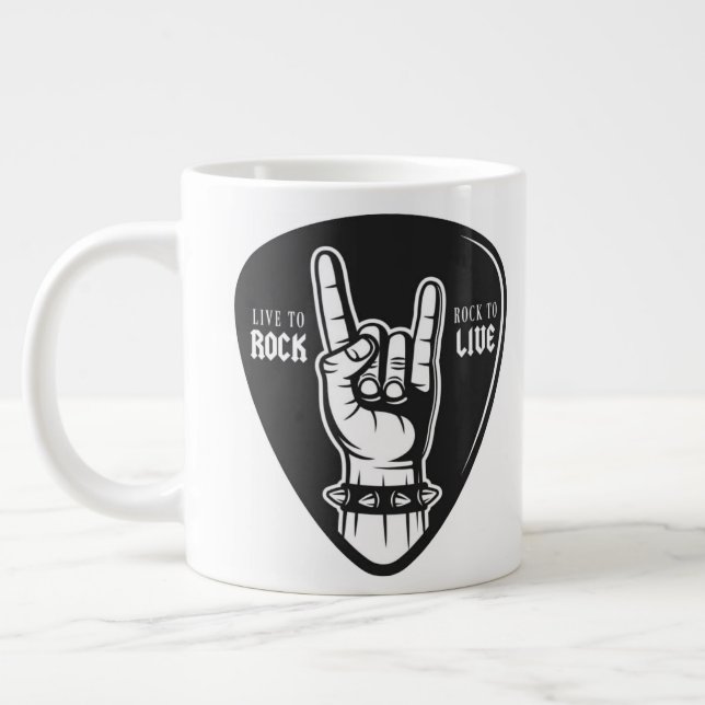 Jag älskar rock jumbo mugg (Vänster)