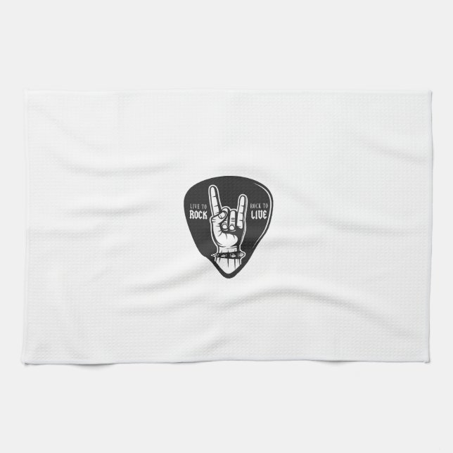 Jag älskar rock kökshandduk (Horisontell)