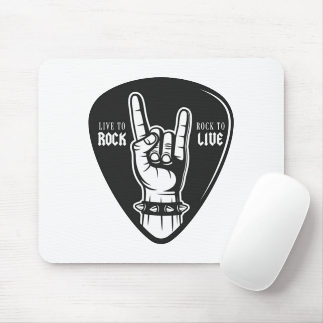 Jag älskar rock musmatta (Med mus)
