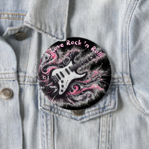 Jag älskar Rock N Roll Elgitarr Personlig Knapp