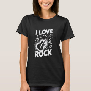 Jag älskar rockmusik gitarrentusiast t shirt
