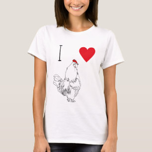 Jag älskar röd hjärta för hönor & den gulliga t shirt