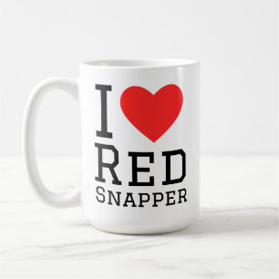 Jag älskar röd snapper kaffemugg
