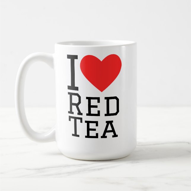 Jag älskar röd te kaffemugg (Vänster)