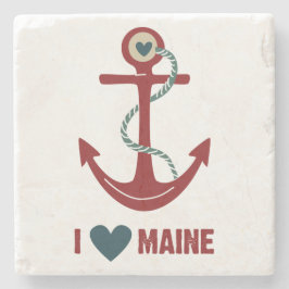 Jag älskar röda Maine ankrar Stenunderlägg