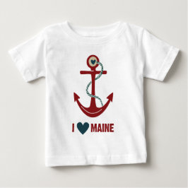 Jag älskar röda Maine ankrar Tee Shirt