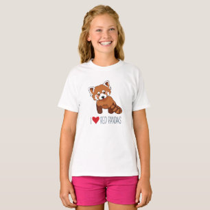 Jag älskar röda Pandas - röd Panda för gullig T-shirt