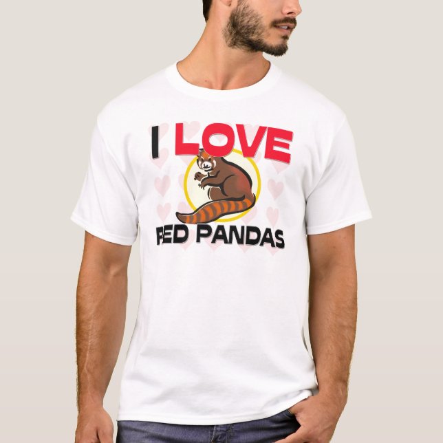 Jag älskar röda Pandas T-shirt (Framsida)