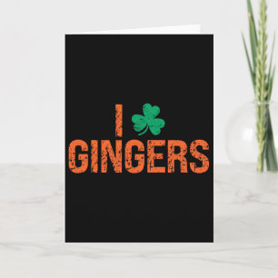 Jag älskar rödhåriga Shamrock-klöver St. Patrick Kort