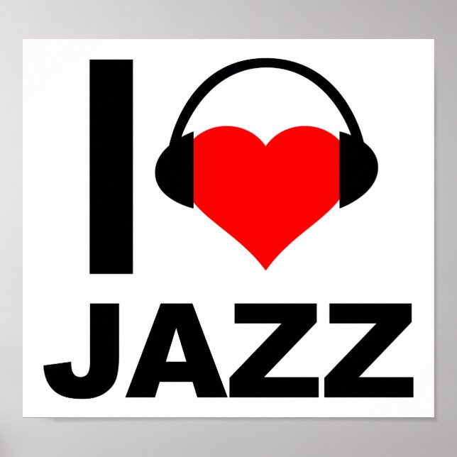 Jag älskar rolig jazz-affisch poster (Framsidan)