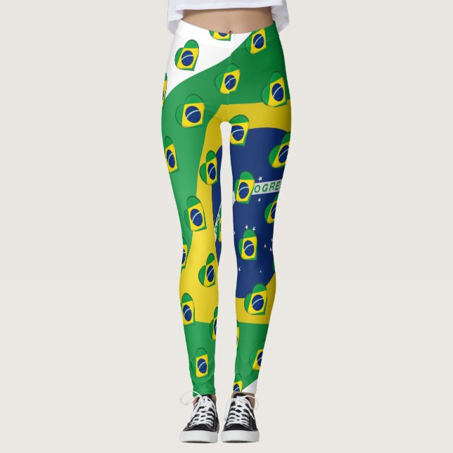 Jag älskar roliga Brasilien brasilianska Leggings (Framsida)