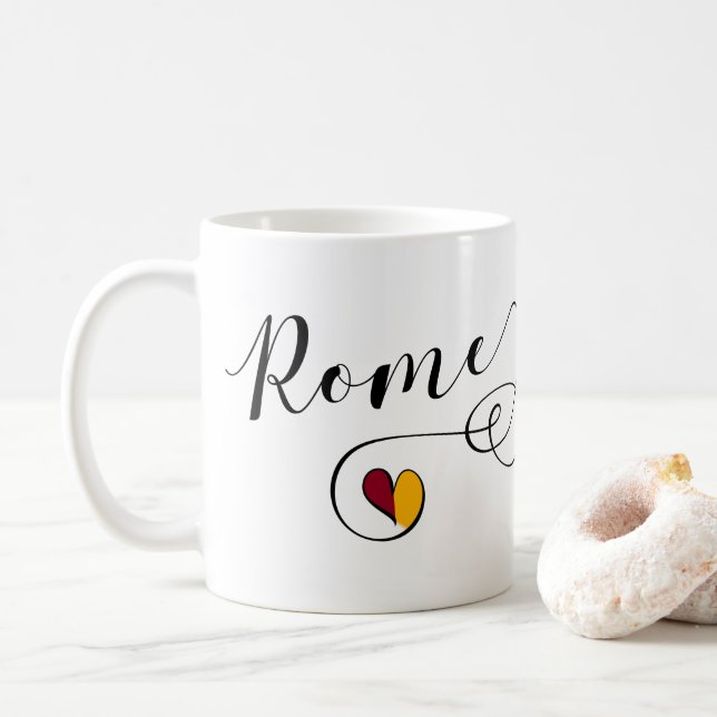 Jag älskar Rom, romer, Italien Kaffemugg (Med munk)