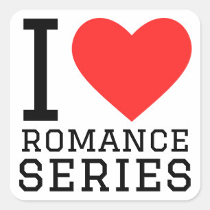Jag älskar romanserier fyrkantigt klistermärke