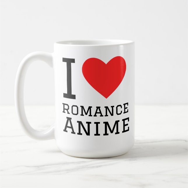 Jag älskar romantisk anime  kaffemugg (Vänster)