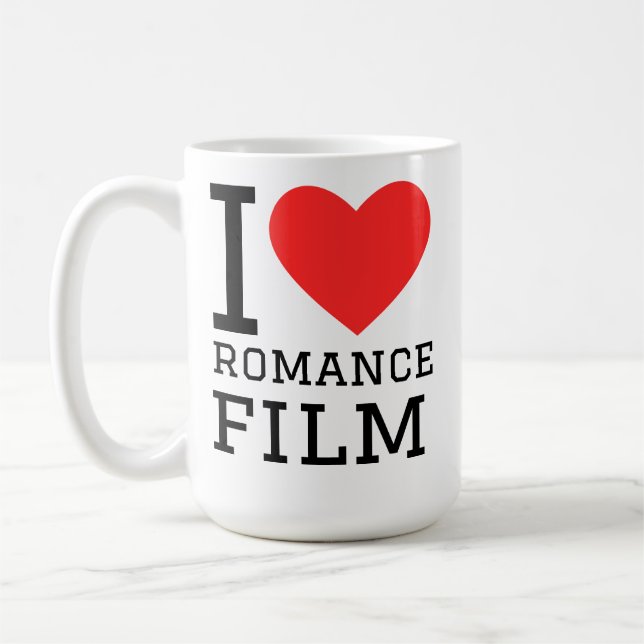 Jag älskar romantisk film kaffemugg (Vänster)