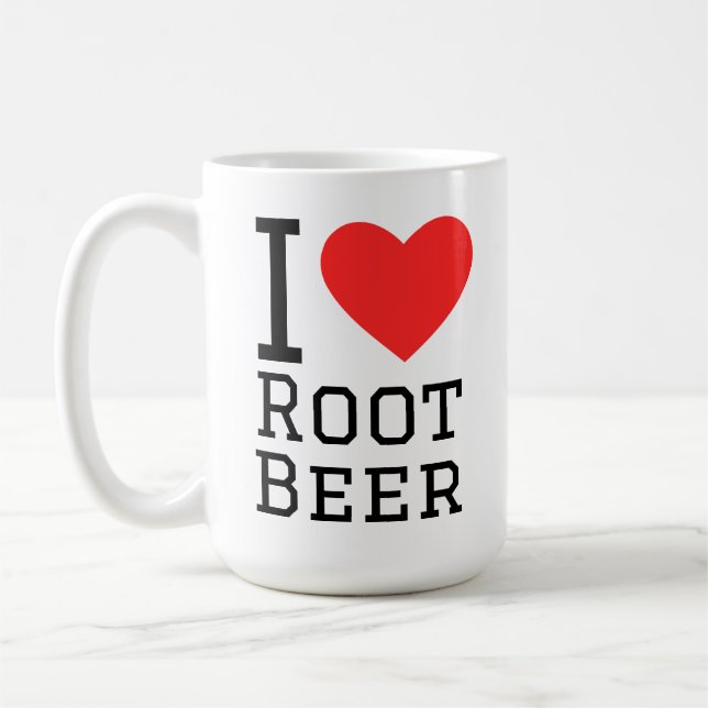 Jag älskar root beer kaffemugg (Vänster)