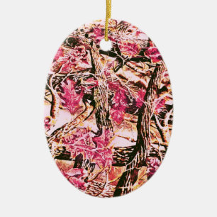 Jag älskar rosa Camo Julgransprydnad Keramik