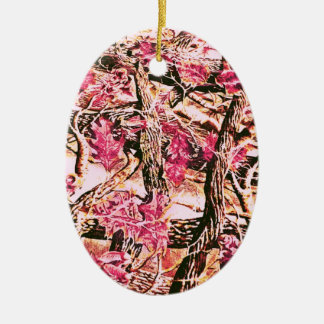 Jag älskar rosa Camo Julgransprydnad Keramik