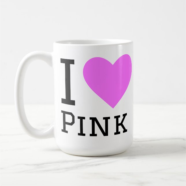Jag älskar rosa kaffemugg (Vänster)