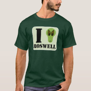 Jag älskar Roswell-Roligten Alien Logotyp Design Tee Shirt