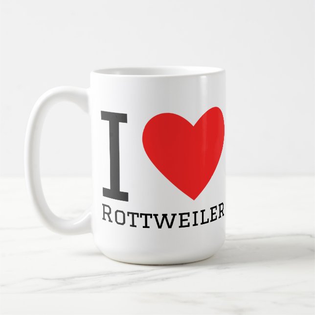 Jag älskar Rottweiler  Kaffemugg (Vänster)