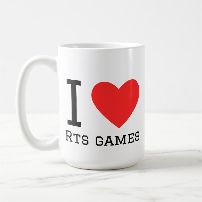 Jag älskar rts-spel kaffemugg (Vänster)