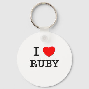 Jag älskar rubyen nyckelring