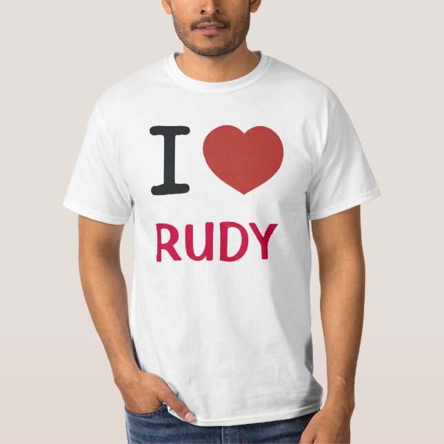 Jag älskar Rudy Tee Shirt (Framsida)