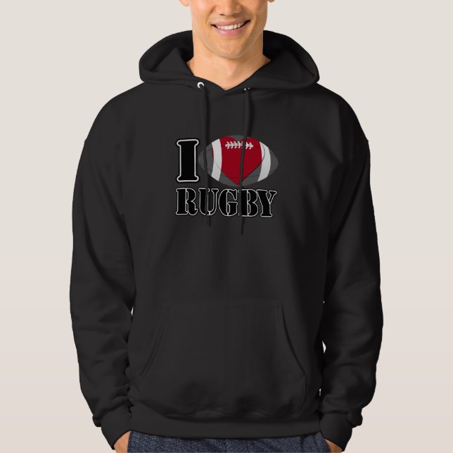 Jag älskar RugbyfotbollHoodies Hoodie (Framsida)