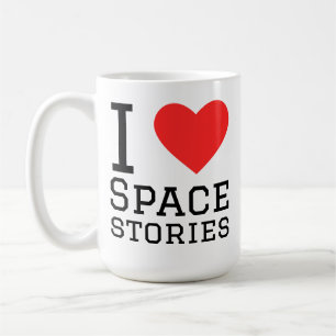 Jag älskar rymdberättelser kaffemugg