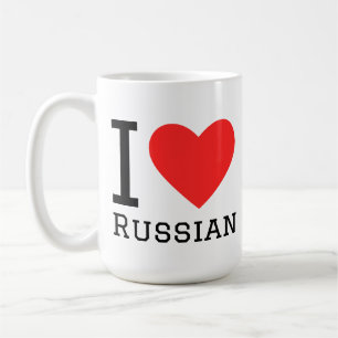 Jag älskar ryska kaffemugg