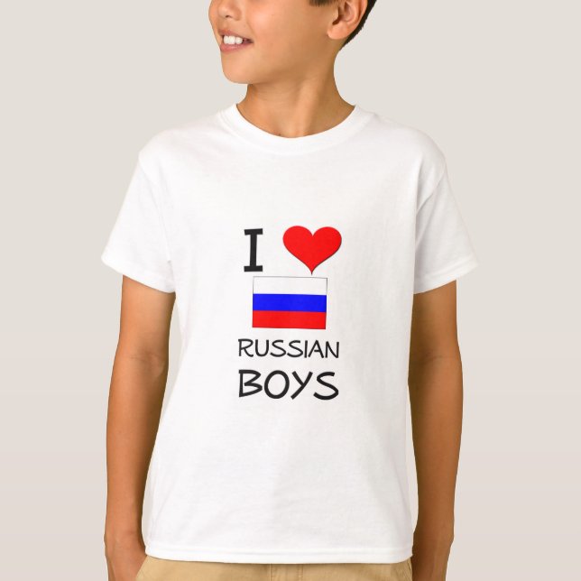 Jag älskar ryska pojkar t-shirt (Framsida)