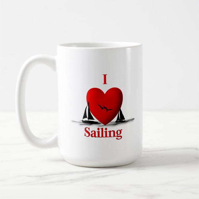 Jag älskar Sailing Kaffemugg (Vänster)