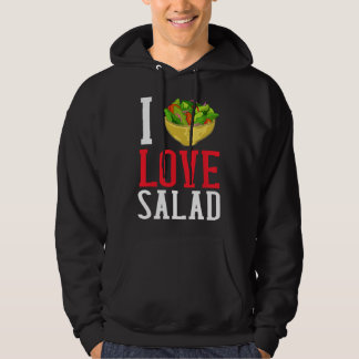 Jag älskar sallad vegansk dressing skål hoodie