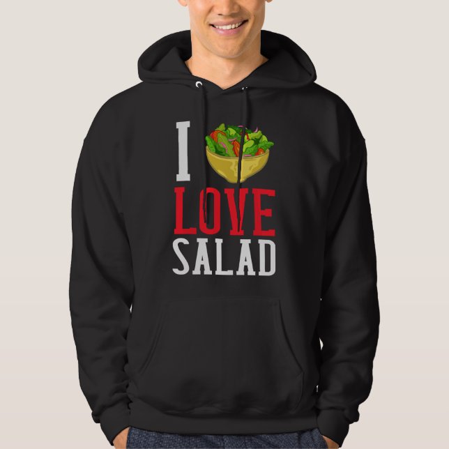 Jag älskar sallad vegansk dressing skål hoodie (Framsida)