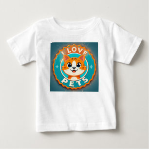 Jag älskar sällskapsdjur söt katt t shirt