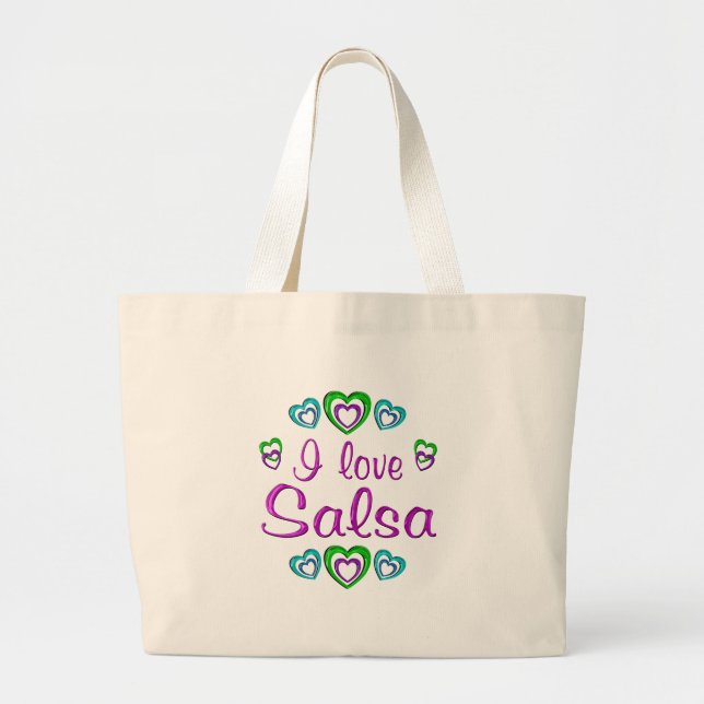Jag älskar salsa jumbo tygkasse (Framsidan)