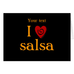 Jag älskar salsa virvlar runt latinsk hälsningskort